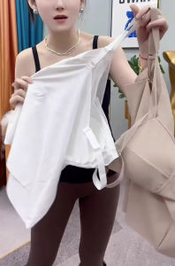 Spring 2024 Womens Fashion Lace Splice One-Piece Cup Camisole Slimming V-Neck Beautiful Back Tank Top Versatile Strap Vest