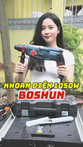 Máy Khoan Bê Tông Điện Boshun BS-RH1050PROCông Suất 1050W Tốc Độ Đập 5200 BP Lực Đập 3.2J
