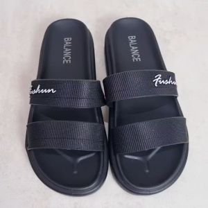 Balance Sandal Karet Flat Shoes Wanita SV-11043#(Real Stock)