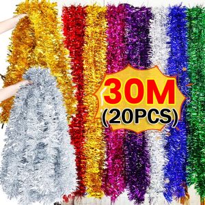 🎄🔥1.5-30M Foil Tinsel Christmas Tree Decoration Gift Wrapping Ribbon Xmas Tree Ornaments DIY Home Party Hanging Decor