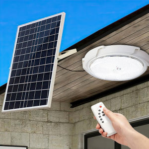 LED Solar Ceiling Lights Indoor Bedroom Corridor Garden Lighting With Remote Control Dimmable Timing Solar Ceiling Lamp