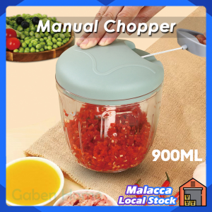 900ML Manual Garlic Chopper 5 Blades Meat Mincer Chili Onion Rotate Cutter Kitchen Quick Cutting Manual Hand Pull Blender