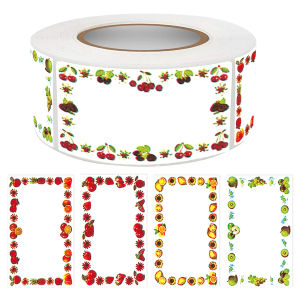 500 Pcs Fruit Border Stickers Roll – Autumn Harvest Labels for Jars Bottles Jam Honey Kitchen Storage & DIY Crafts