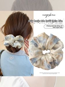 NING ZHOU | Unique Beautiful Korean Embroidered Mesh Blue Hair Band
