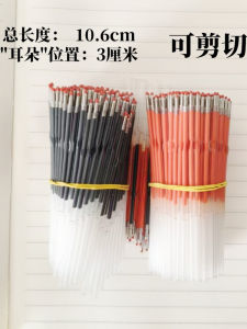 Neutral Short Click Pen Refillable Ballpoint Pen with Ear Clip Point Black Red Ballpen Replace Core Can Be Cut Business Supplies