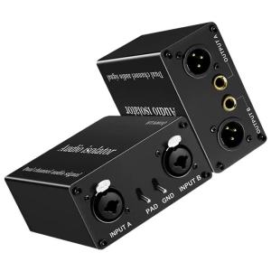 6. 35MM XLR Audio Anti-interference Ground Loop Noise Filter Lsolator Eliminate Cancelling For Home Stereo Car Audio System