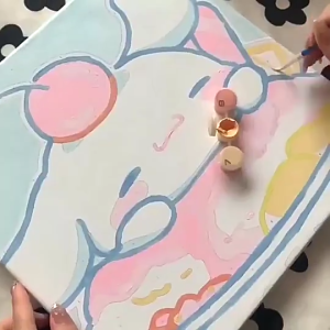 Cartoon Char Framed Digital Painting Pagpipinta DIY Canvas Acrylic Paint Painting Kit Deco