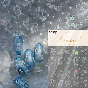 5D Ocean Scallop in Shell Nail Art Sticker Colourful Pearl Star Moon Coral Beach Mermaid Sea Carp Koi Relief Manicure Decals