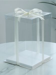 Transparent Disposable Birthday Cake Box Double Layer Triple Layer Large Size Extra Height Two Layer Three Layer Packaging Box