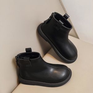 Girls Genuine Leather Martin Boots Spring Autumn New Style Childrens Short Boots Middle Large Childrens Leather Boots