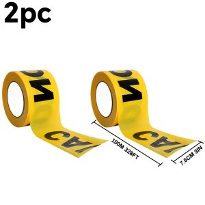 Heavy-duty 3" x 328 ft reusable caution tape for construction hazard marking crime scenes events and Halloween decor.
