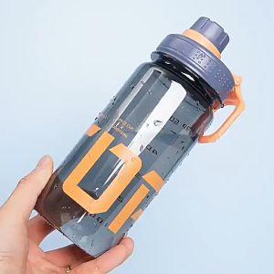 600ML Portable Sports Water Bottle with Cellphone Holder Carry Handle on-go Trip High Beauty Sports Ins Cup