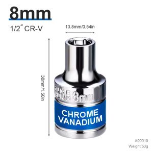 8-32mm 1/2" Drive Deep Impact Socket Set Drive Metric Wrench Socket Deep Impact Socket Pneumatic Wrench Head Tire Removal Tools