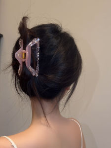 Fashionable Simple Shark Tail Hair Clip Dreamy Thousand Gold Glittering Water Diamond Hair Clip Elegant Sweet Style Hair Accessory