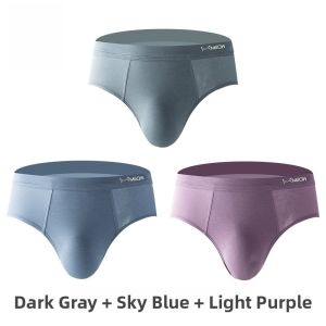 miiow | Mens Cotton Underwear Breathable Thin Triangle Pants Antibacterial Large Size Shorts Comfortable All Cotton Innerwear Briefs