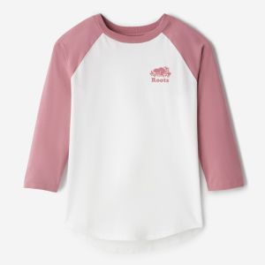 Roots American Retro Womens T-Shirt Baseball Shirt Color Block Seven-Quarter Sleeve round Neck Summer Casual Cotton Top