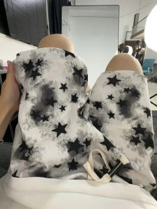 Quần Short Nam American Tie Dye Five Pointed Star Mùa Hè Mỏng Rộng Rãi Thoải Mái Thường Ngày Thể Thao Quần Short Ngắn