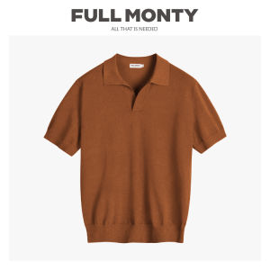 Knitted V-neck Mens Casual T-shirt