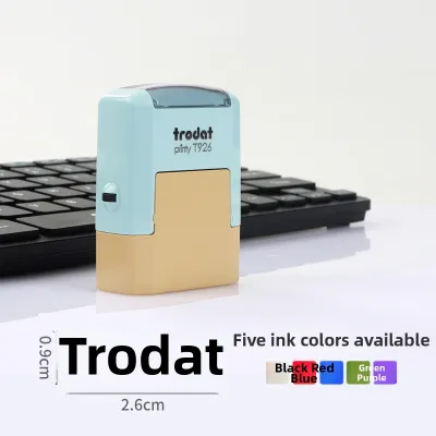 Automatic Self-Inking Portable Wooden Textured Signature Stamp