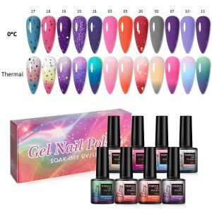 Bộ 12 Sơn Móng Tay Gel Nóng Đổi Màu Theo Nhiệt Độ Độ Bão Hòa Cao Bền Lâu Độc Đáo Nghệ Thuật Mỗi Tuýp 7ml
