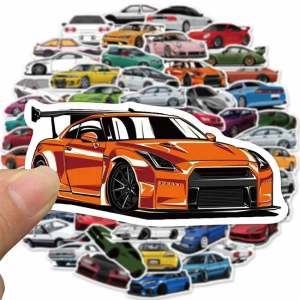 100Pcs Stiker Graffiti Stiker Jdm Various Car Kartun Sticker Bahan Pvc Anti Air Stiker Mobil Diy Koper Dekoratif Laptop