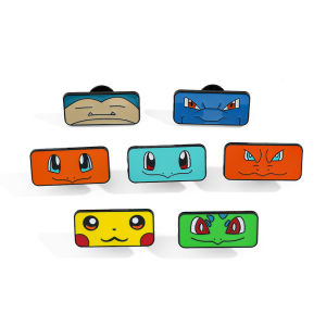 Bandai | Creative Square Pikachu Brooch Cute Charizard Enamel Pins for Backpack Clothing Metal Badges Accessories Gift