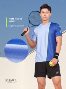 Joma Mens Badminton T-Shirt Quick Dry Lightweight Breathable Short Sleeve Sportswear round Neck Moisture Wicking Spring Summer