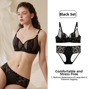 Lace Underwire Bra Slimming Support No Drooping Soft Steel Ring