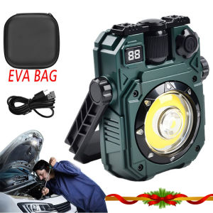 Magnetic Work Light w/ 5 ModesWaterproof Solar Rechargeable LED Lamp for Workshop Camping Emergency Outdoor Hiking Repairing