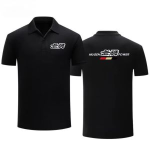 Honda | Honda Mens and Womens POLO Shirts Summer Mugen JDM brand Lapel T-Shirt Racing Motorcycle Short Sleeve Spring and Autumn Top