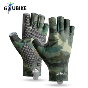 GTUBIKE Nam Găng Tay Câu Cá Nửa Ngón Ice Silk Kem Chống Nắng Chống Trơn Trượt Chống Mòn Độ Đàn Hồi Cao Thoáng Mát Ngoài Trời Găng Tay Đi Xe L/XL