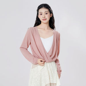 daydance | Women Girls Modern Dance Tops Classical Ballet Tops Yoga Bamboo Silk Shirts Long Sleeve Gauze Shirt Teen Reversible Style Tops