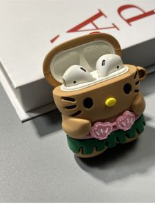 Cartoon Cute Summer Grass Skirt Cat Ear Protection Case for Apple Wireless Bluetooth Earphone Shell Airpods3 Pro2 1 Gen AirPodsPro