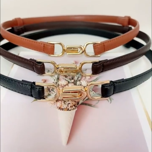 Hot Sale FunFindsS เข็มขัดผู้หญิงหนัง PU เข็มขัดรัดตัว เข็มขัดโลหะเข็มขัดรัดเอวชุดสันทนาการเสื้อโค้ทเข็มขัด