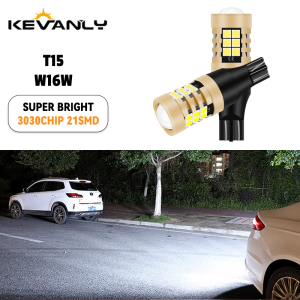 KEVANLY | 2pcs T15 Strobe 3Times W16W 921 LED Bulbs Canbus Car Light 3030 Chips 27SMD LED for Tail Signal Lamp Backup Reserve Light 12V