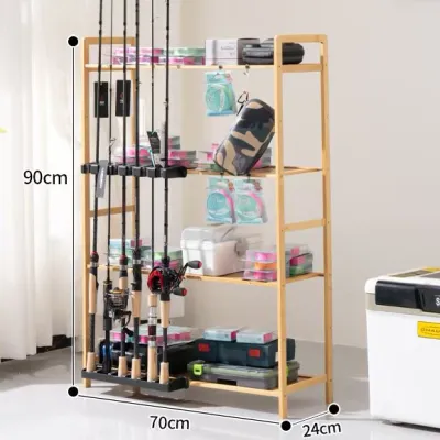 Fishing Rod Storage Rack Display Stand Non-drilling
