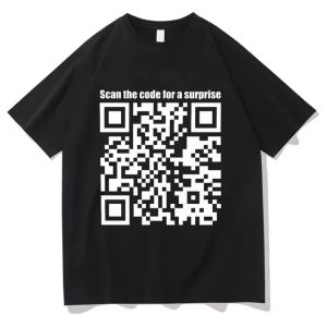 Sanrio | Funny QR Code T-shirts Prank Funny Tops Scan The Code for A Surprise Tees Women Men Creative Clothing Loose Tshirts Trend Tops