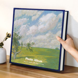 Large Capacity DIY Laminated Photo Album Family Photos Storage Scrapbooking Album Vintage Style Plastic Material for Festive Gifts