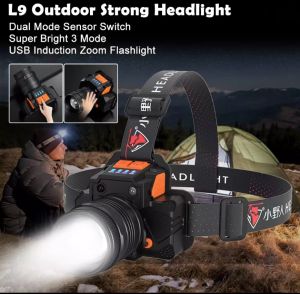 Headlamp Multifunctional Rechargeable Led Zoom Outdoor Super Bright Waterproof Flashlight