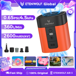 ETENWOLF AIR 3 Portable Air Compressor Camping Light 360L/min Outdoor Inflator Deflator Pump 2600mAh For Air Bed Sleeping Pads