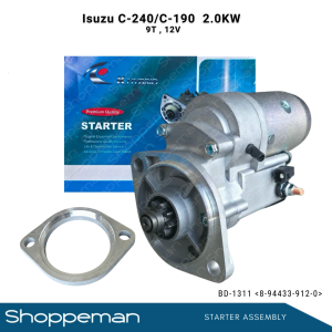 ISUZU C-240 C-190 STARTER ASSEMBLY 9TEETH 12VOLTS 2.0KW 8-94433-912-0 BD-1311
