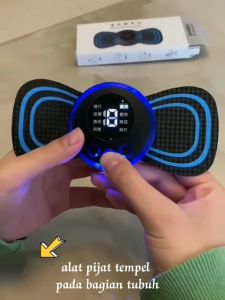 MS - EMS Elektrik Pemijat Leher Mini Servikal Punggung Otot Pengurang Rasa Sakit Patch Portabel Massage Stimulator Pemijat Pinggang Portabel Gel Pad Stiker Ramping