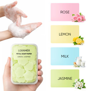 Portable Mini Soap Sheets–Scented Disposable Hand Washing Paper Travel-FriendlyWater-Soluble Soap for Camping HikingOutdoor