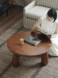 Rustic Wooden Coffee Table And Side Table Set for Living Room Italian Style Original Wood Grain Tea Table Need Assembly