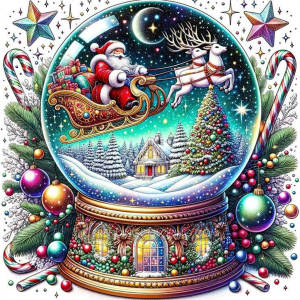 Huacan 5D Christmas Diamond Painting  Crystal Ball Santa Claus Gift Car Full Diamond Mosaic New Collection 2025 Home Decor