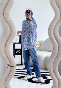 Atasan Kemeja Wanita Trendi FLORA PREMIUM Origina-l Gagil by OVA