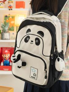 Túi Xách Học Sinh Dễ Thương Hoạt Hình Gấu Trúc Dung Tích Lớn Túi Xách Học Sinh Tiểu Học Màu Tương Phản Dễ Thương Túi Đeo Vai Đôi
