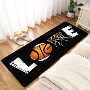 VIKAMA Basketball LOVE Rug: Comfortable Soft and Warm Non-Slip Entryway Hallway and Bedroom Rug for Home Furnishings