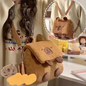 Womens Shoulder Crossbody Bag Water Vole Plush Handheld Dual Shoulder Bag Small Square Bag Doll Toy Handbag Accessories