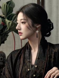 New Chinese Style Waterdrop Earrings 925 Silver Needle Tassel Cold Sensation Horse Face Skirt Accessories 2024 New Arrival